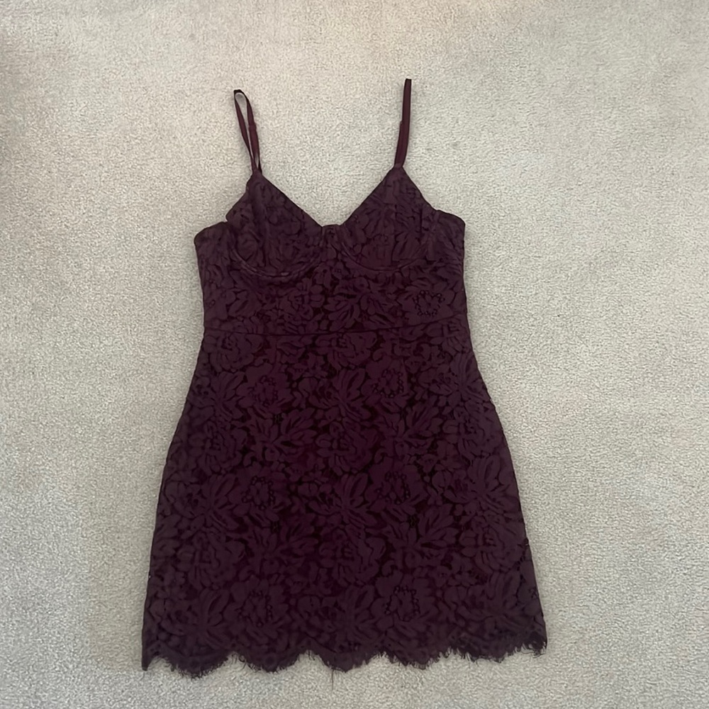 Purple Lace Mini Dress